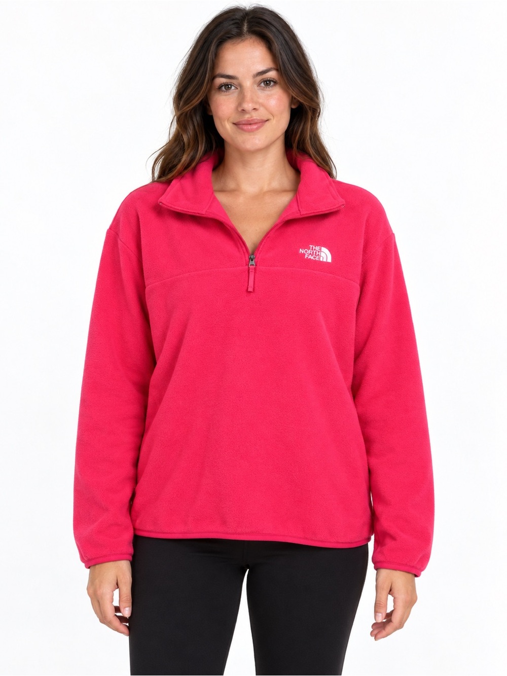 51. The North Face • NWOT $100 Fuchsia Half-Zip Fleece Pullover - flaw